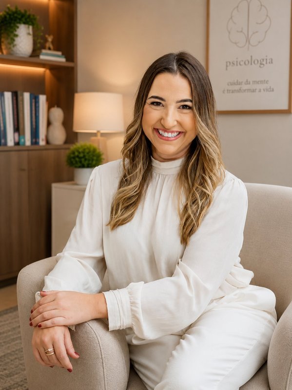 Karine Brock, psicóloga responsável técnica da Psinove, sorrindo em retrato profissional